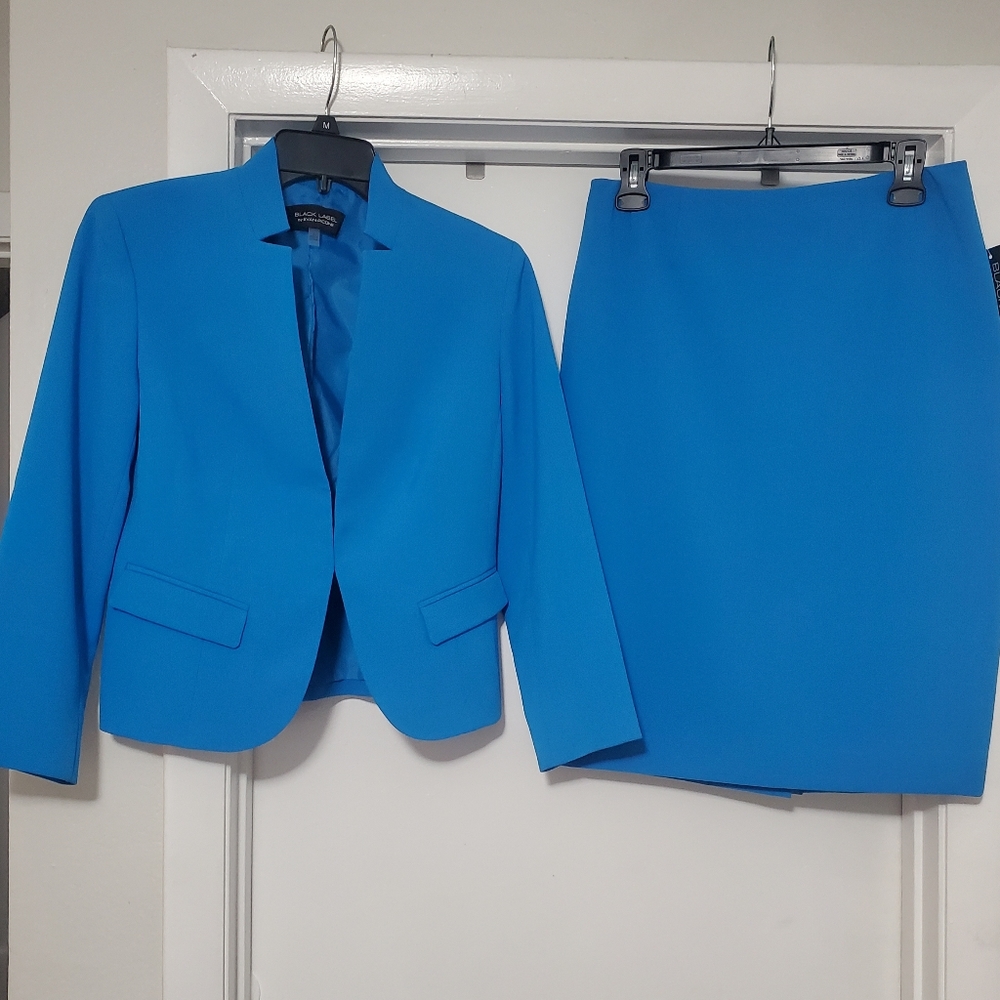 Blue skirt suit